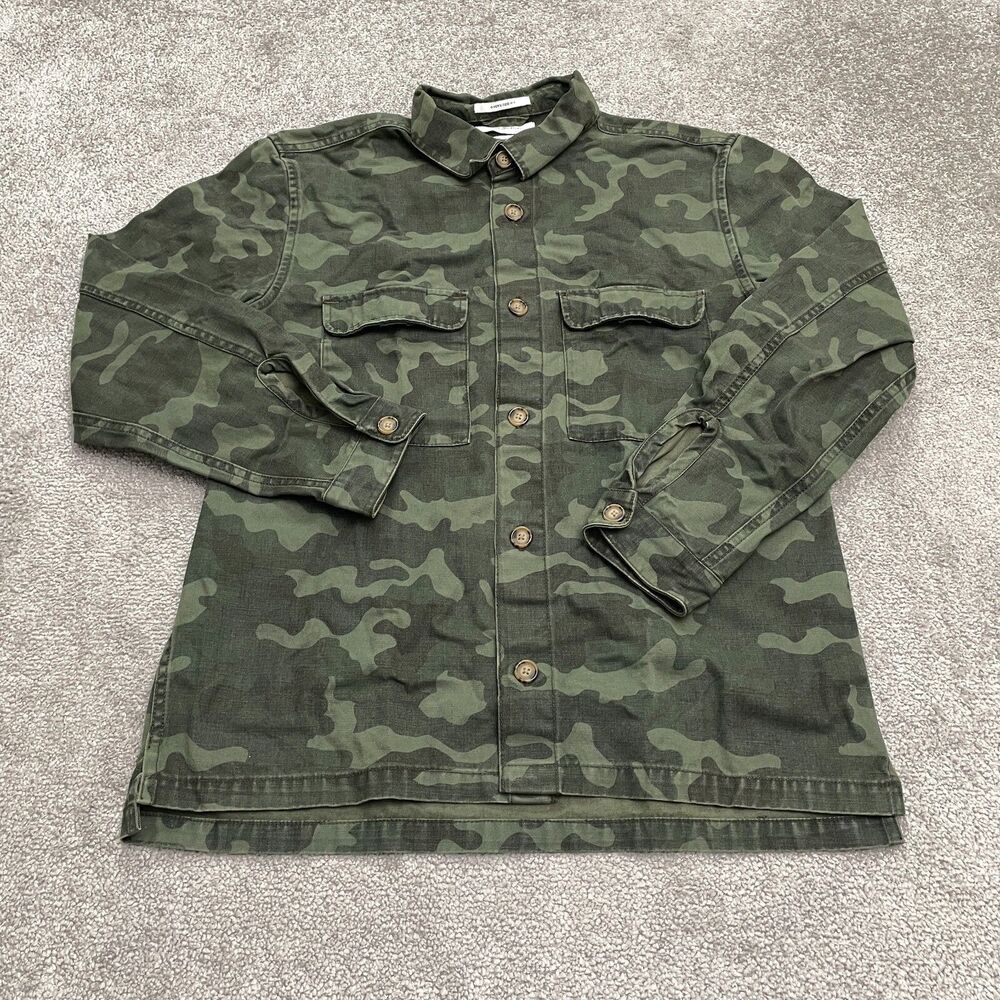 Urban Outfitters Oversized Military Jacket Mens XS Army Green Forest Camouflage
